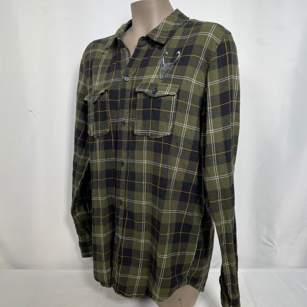 Her Universe x Marvel Loki Green Long Sleeve Plaid Flannel Shirt Women's MEDIUM - Picture 9 of 13